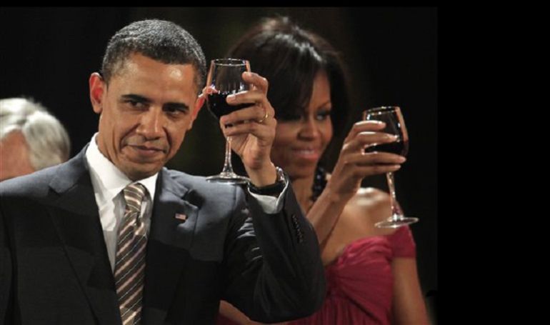 Imagen de la noticia El Presidente de EEUU, Barack Obama, brinda con vino gallego en la Hispanidad