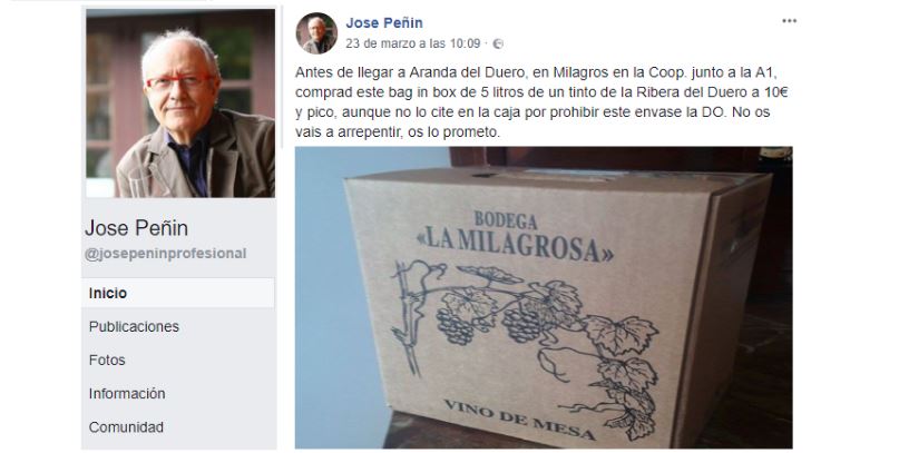 Imagen de la noticia José Peñín incendia las redes sociales tras una de sus recomendaciones sobre vino