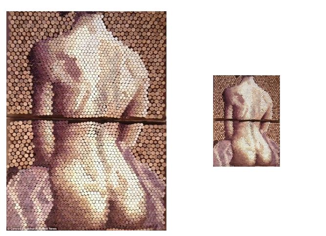 News image Artista creador de retratos de mujeres desnudas con corchos
