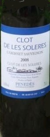 Bild von der Weinflasche Clot de les Soleres DO Penedès