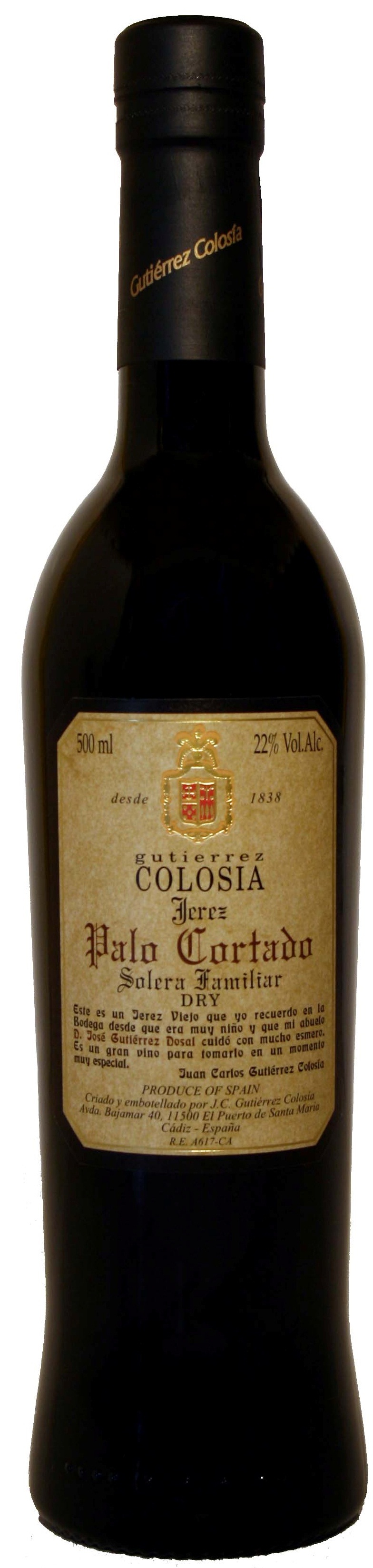 Image of Wine bottle Colosía Solera Familiar Palo Cortado