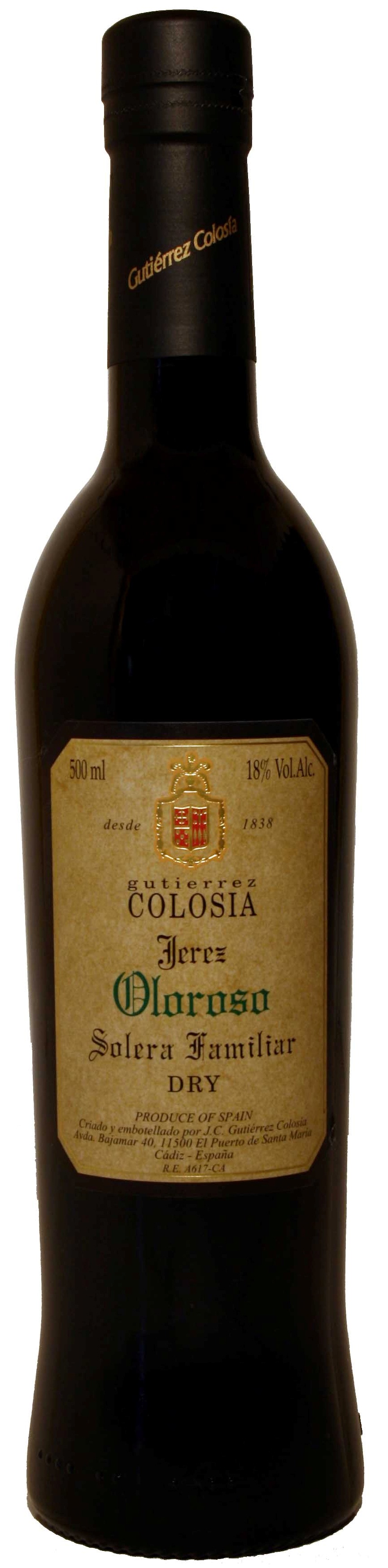 Imagen de la botella de Vino Colosía Solera Familiar Oloroso